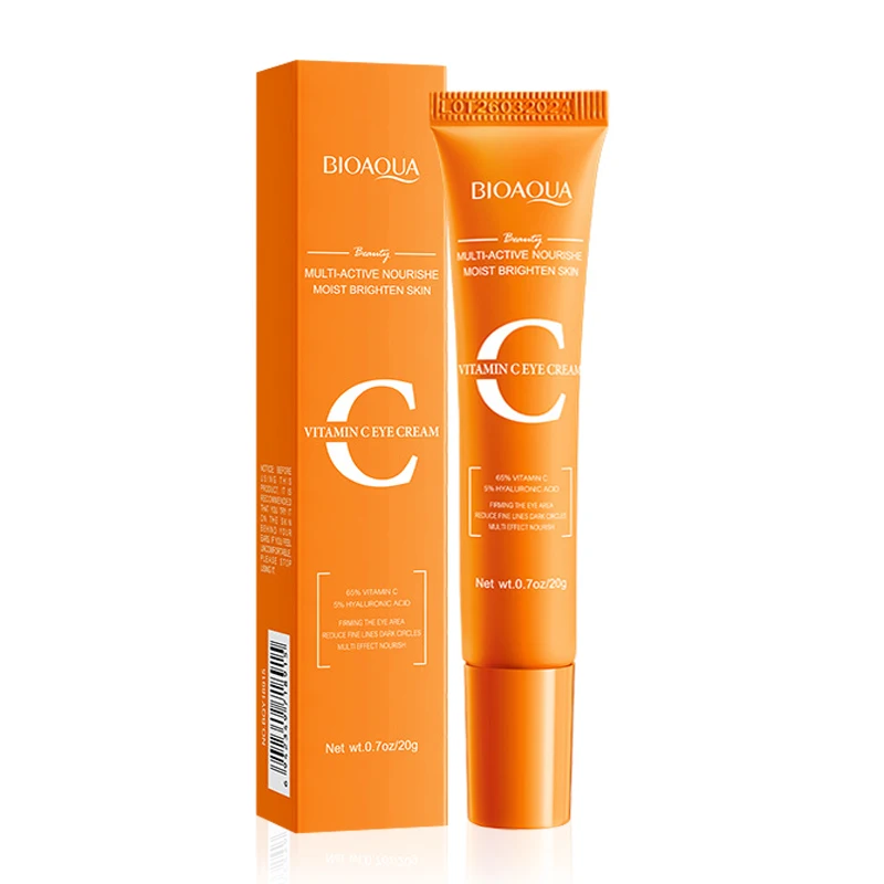 BIOAQUA Vitamin C Eye Cream Moisturizing Anti Dark Circles Remove Eye Bags Anti-puffiness Firming Hydrating Eyes Skin Care