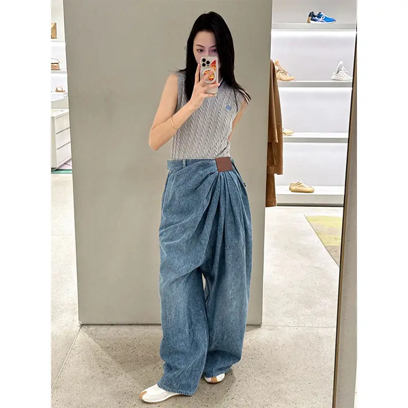 

Jeans Women Loose Style Large Size Fashion Street Style Casual Euro-America Style Girls Jeans