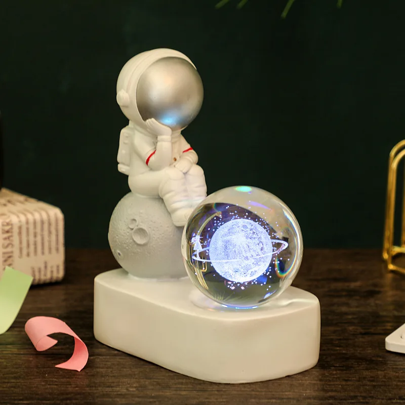 

Creative New Astronaut Galaxy Crystal Ball Glow Small Night Light Desktop Decoration Student Cute Gift Birthday Gift Night Lamps