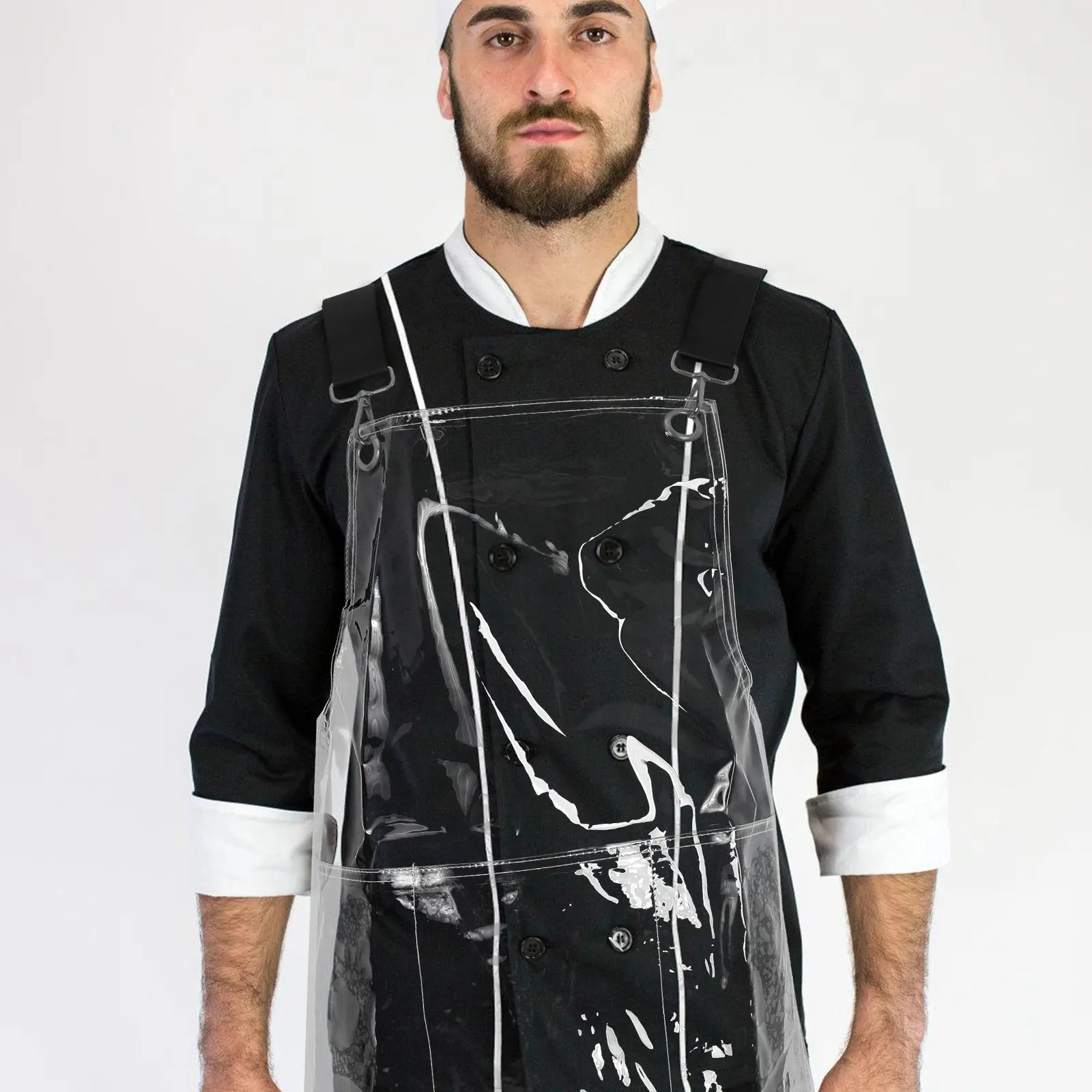 

Waterproof Apron Transparent Long Work Canvas Bib For Kitchen Restaurant Painting Hair Stylist Car Wash Salon