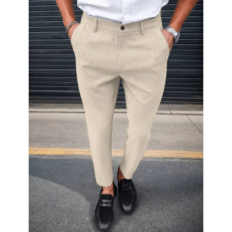 

Мужские эластичные брюки, эластичные деловые брюки больших размеров, модная повседневная мужская одежда, одежда для весны, лета и осени