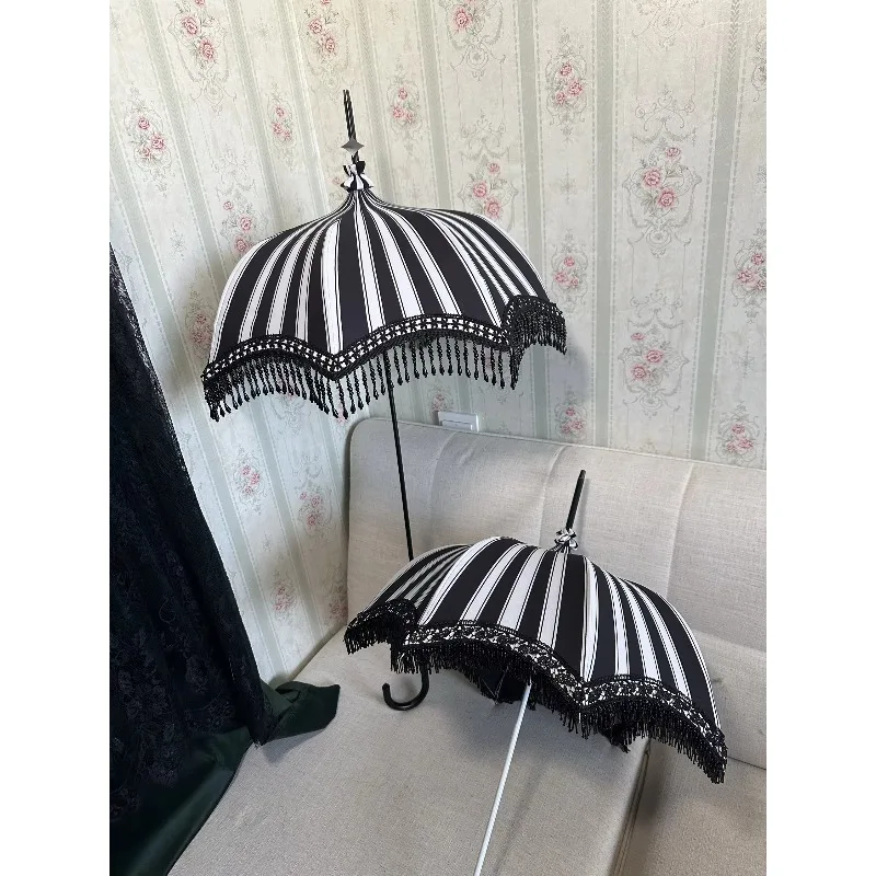 Antique Lace Handmade Long Handle Umbrella Retro Wedding Photography Parasol
