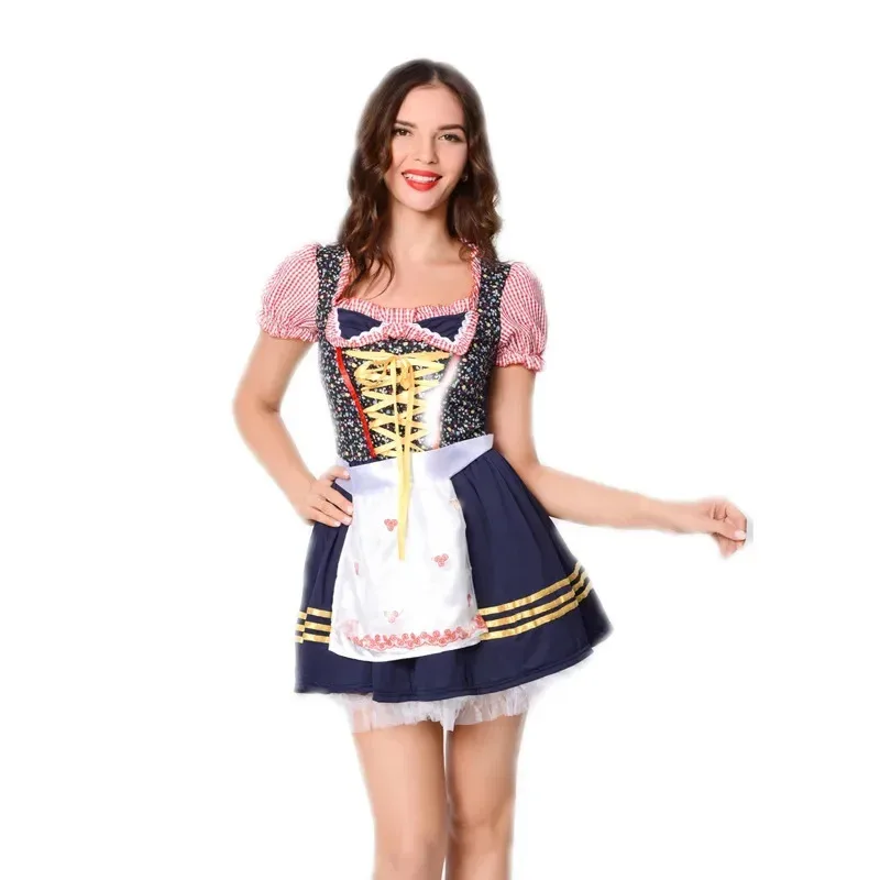 Германия Октоберфест пивной костюм для девочек на Хэллоуин, баварская вечеринка, традиционное женское платье горничной-дирндль, lf[5