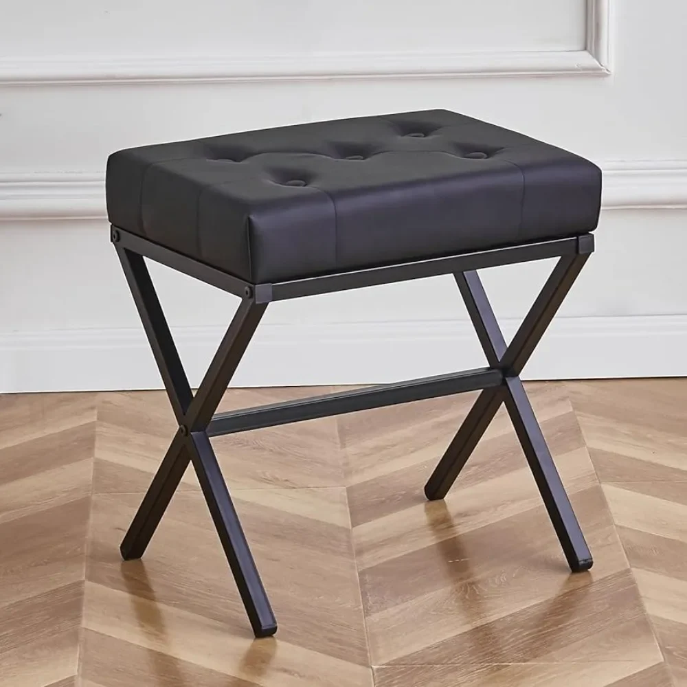 

Foot Stool Tufted Vanity Stool Ottomans Thickened Cushion Footstool Mulifunctional Shoe Changing Seat Step Stools