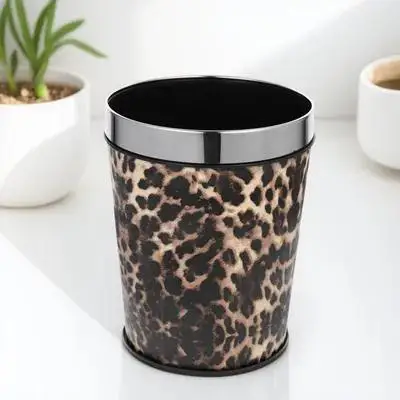 

Vintage Pattern Stainless Steel Trash Can Retro Style Waste Bin Bathroom Home Supply Multi Function Garbage Holder Large