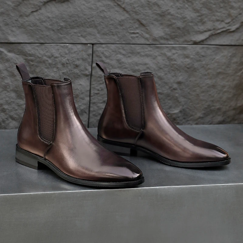 Business Men Chelsea Boots Black Brown British Casual Comfortable Warm Fashionable High-quality Boots Gentleman Social Boots Men