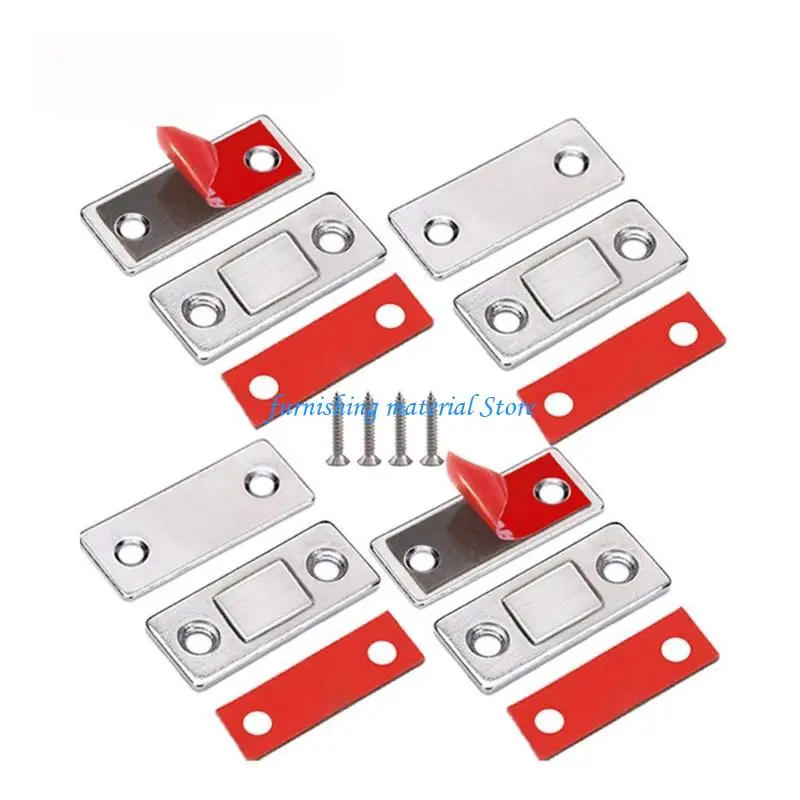 

Y5GD Furniture Cupboard Stainless Steel Cabinet Door Catches Quiet Close Powerful Magnets Latches Enduring