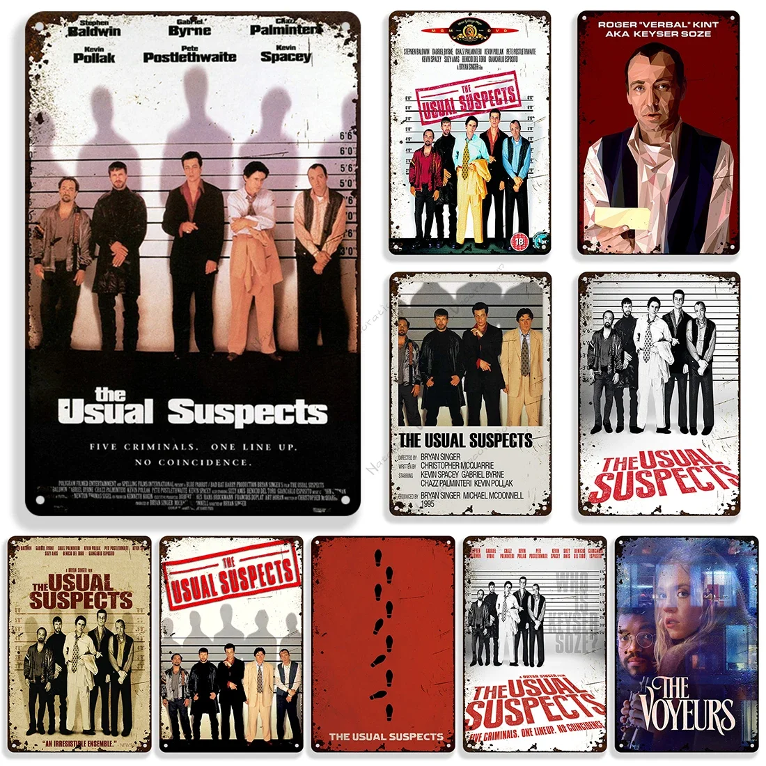 1995 Classic Movie The Usual Suspects Metal Tin Sign Decorative Plate Retro Metal Plaque Home Metal Plate Man Cave Poster