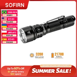 NEW SOFIRN SK40 3200lm Tactical Flashlight 580m Powerful Bright SFT70 LED IP68 waterproof Torch with Dual Switch