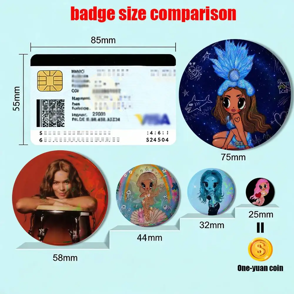 Ahi Still MATADORA Karol G Creative Round Badge Button Pin Bag Decor Fans Collection Friends Gift Brooch