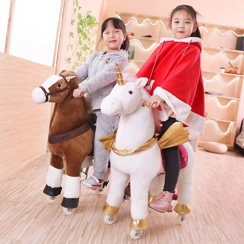 Blue Castle Zhuge Horse Trojan Horse Jumping Vault Mount Children's Toy Horse Large Adult Birthday Gift for Baby