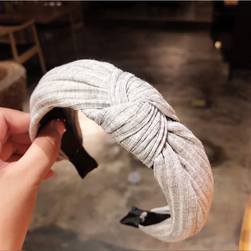 Women\'s Printed Fabric Headbands Knotted Hairband for Women Hair Accessories Girl Hair Bands Stripe Head Wrap Korean