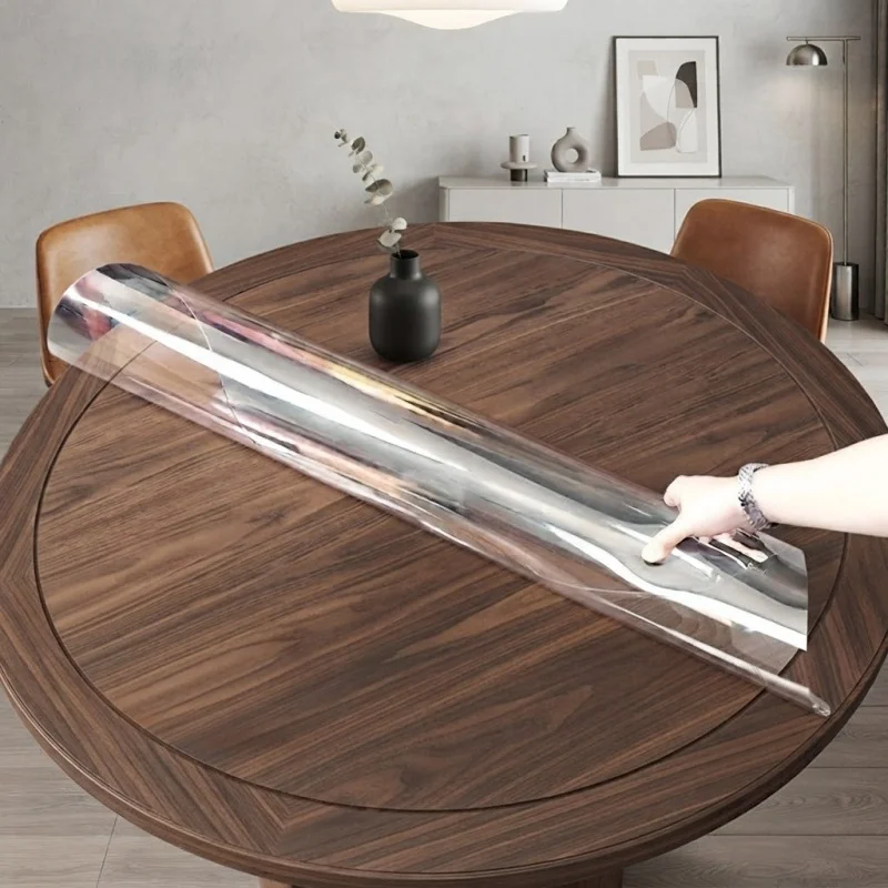150cm Round Clear Frosted Table Mat 0.7mm Waterproof Protector Heavy Duty PVC Tablecloth Anti-Slip Heat Resistant Dining Pad
