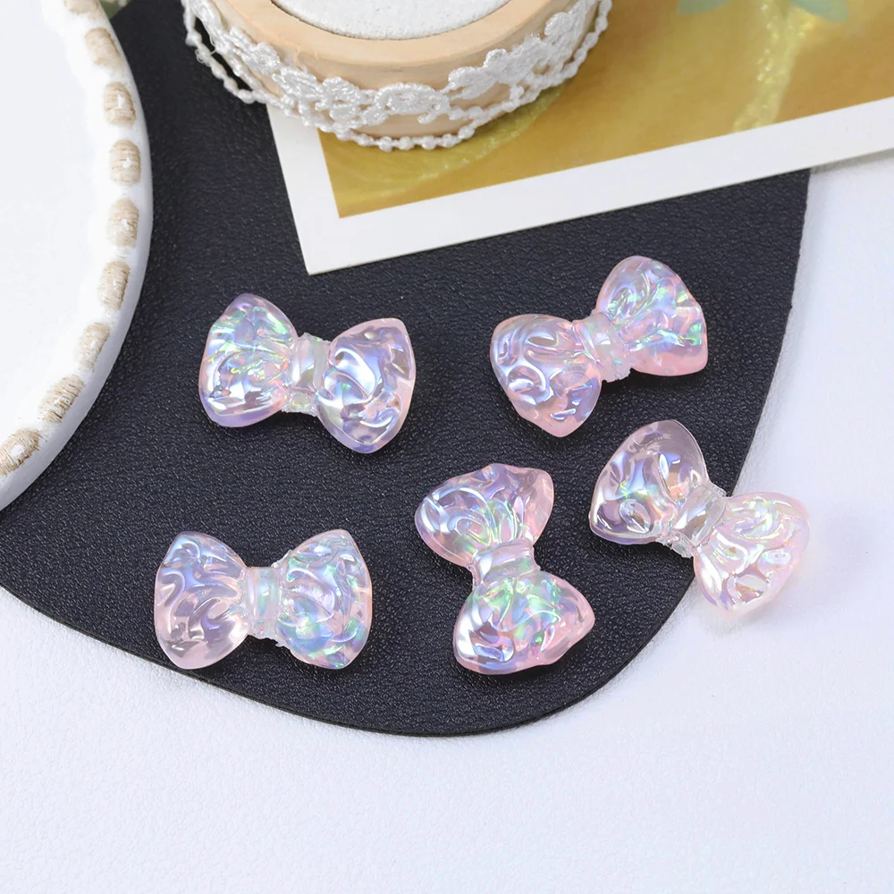 

Cordial Design 100Pcs 16*24MM DIY Bead/Aurora Effect/Hand Made/Jewelry Findings & Components/Bowknot Shape/Resin Beads #18692