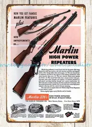 indoor bedroom ideas 1948 Marlin Carbine Firearm gun rifle metal tin sign