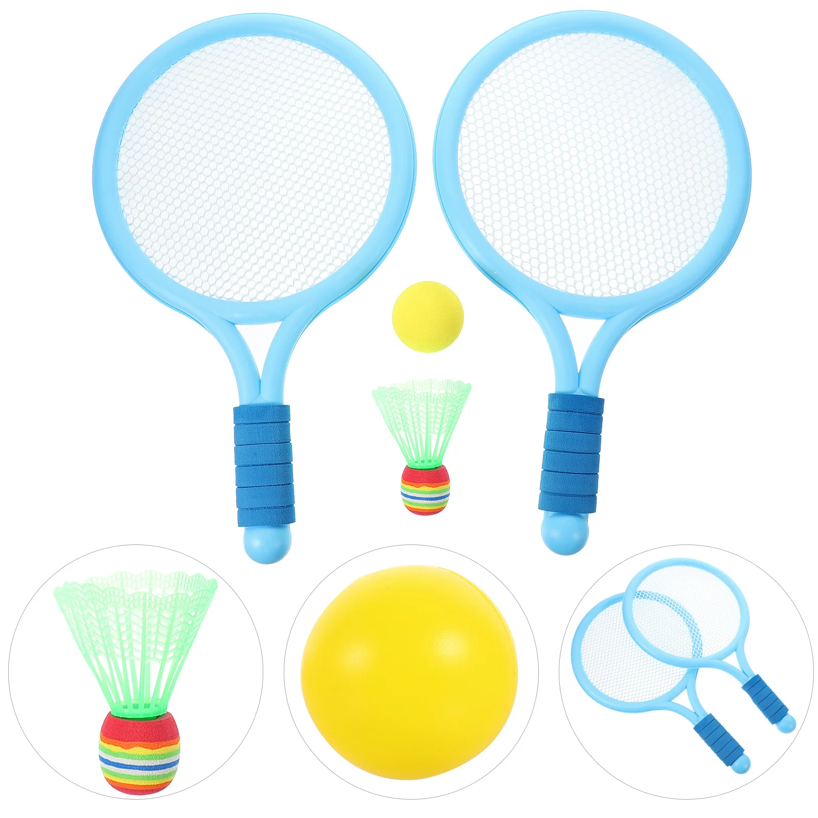 

2Pcs Tennis Racket Fine Workmanship Plastic Racquet for Outdoor Fitness Activity Parent Bonding Game Set
