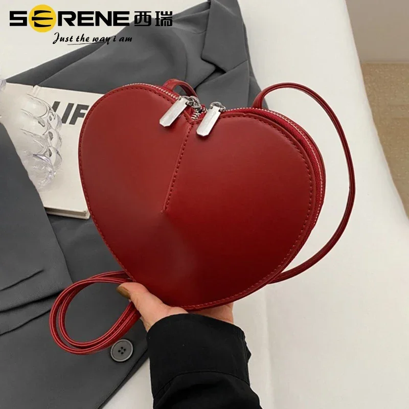 

Fashionable Women's Bag with Unique Texture Design 2024 New Popular Versatile Crossbody Bag Mini Heart shaped Bag