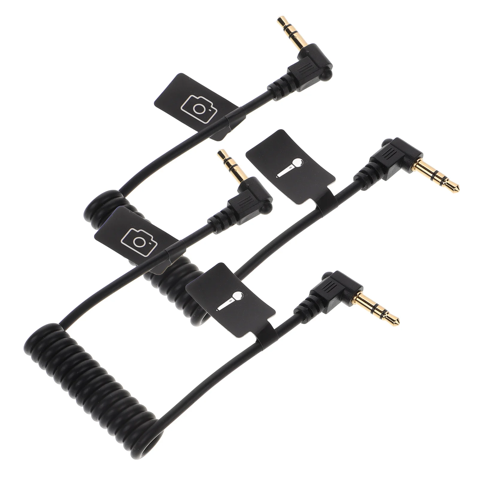 

2Pcs Trrs Microphone Cable 3.5mm Audio Adapter for Mobile Devices Dslr Recording Anti-Tangling Spiral Connection Cord