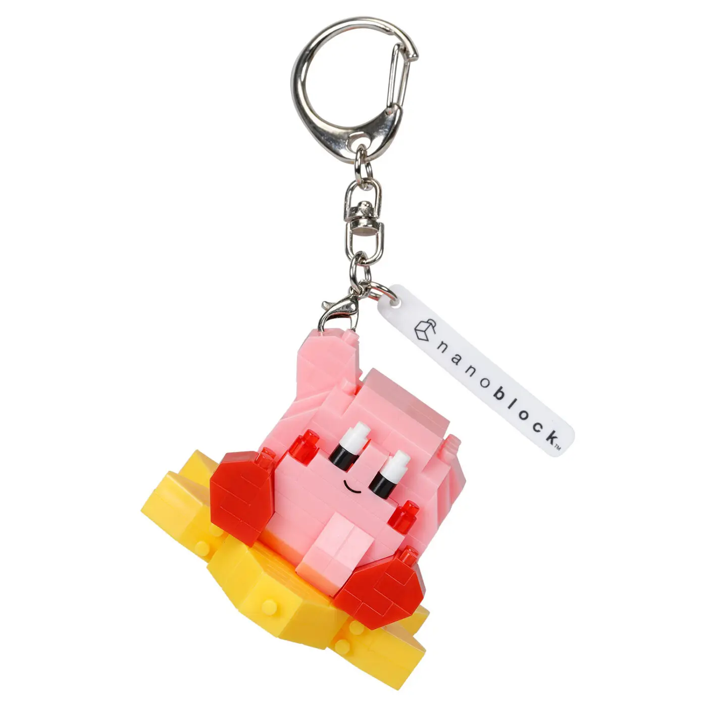 Оригинальный брелок-фигурка Nanoblock N-Fig Kirby Warp Star, портативная блочная фигурка, съемный зажим для сумки, держатель для ключей, аксессуар для пары, подарок