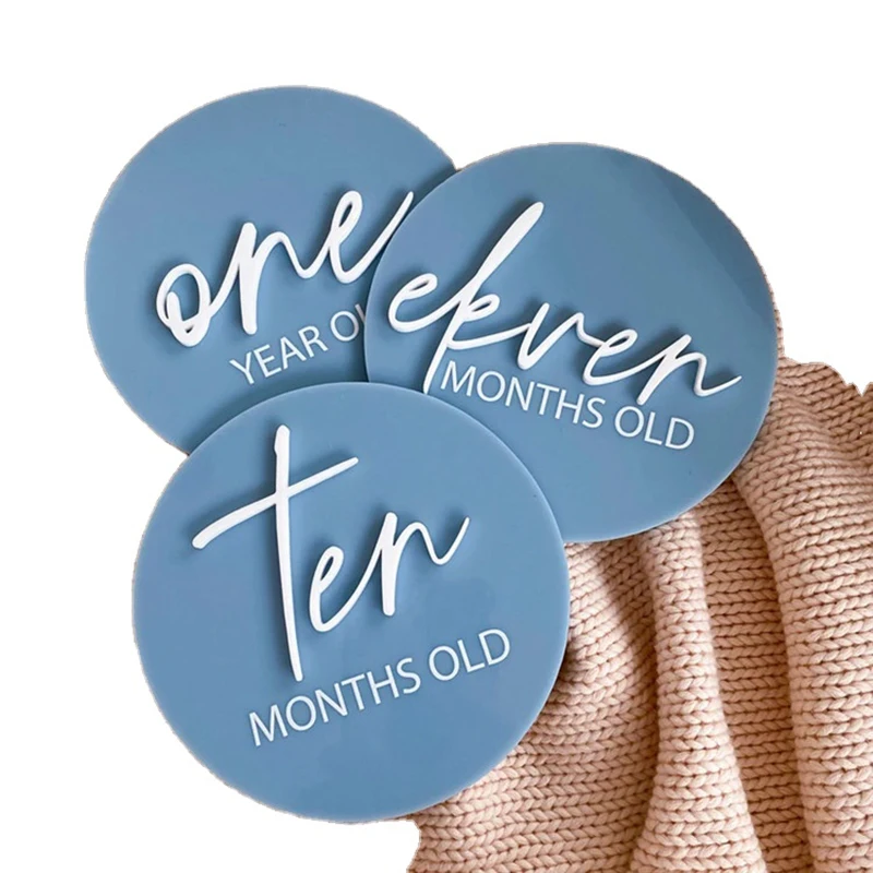 Newborn card Acrylic Baby Gifts Baby Monthly Milestone Discs Markers Newborn Acrylic Baby Monthly Milestone Cards Set