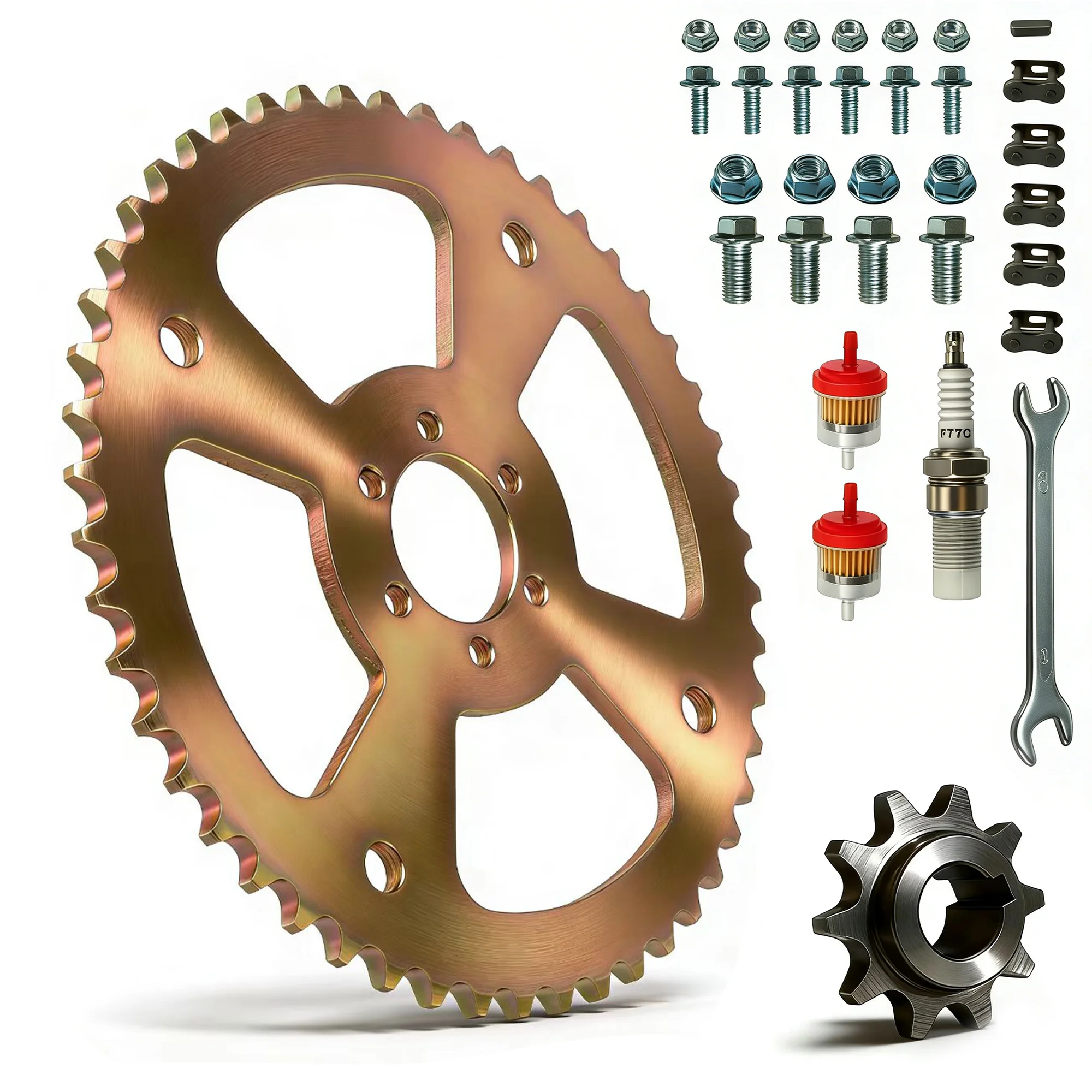 420 Chains 40T/50T/60T Teeth Motorcycle Chain Sprockets Rear Back Sprocket Cog For CT100U Mini Bi110cc 125cc 140cc Dirt Pit Bike