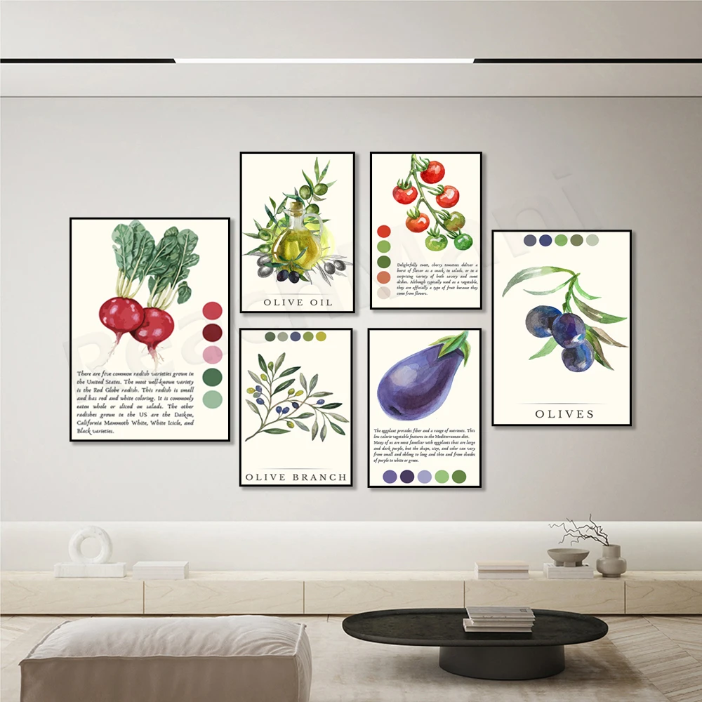 botanical prints, olive prints, italian prints, peppers, vegetable prints, botanical art, kitchen wall decor aesthetic posters,