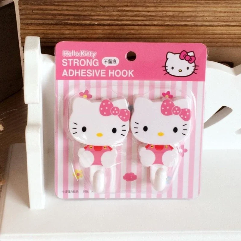 

Sanrio Hello Kitty Sticking Hook Cute Anime Cartoon Kawaii KT Cat Non-marking No Punching Hook Fashion Home Goods Holiday Gifts