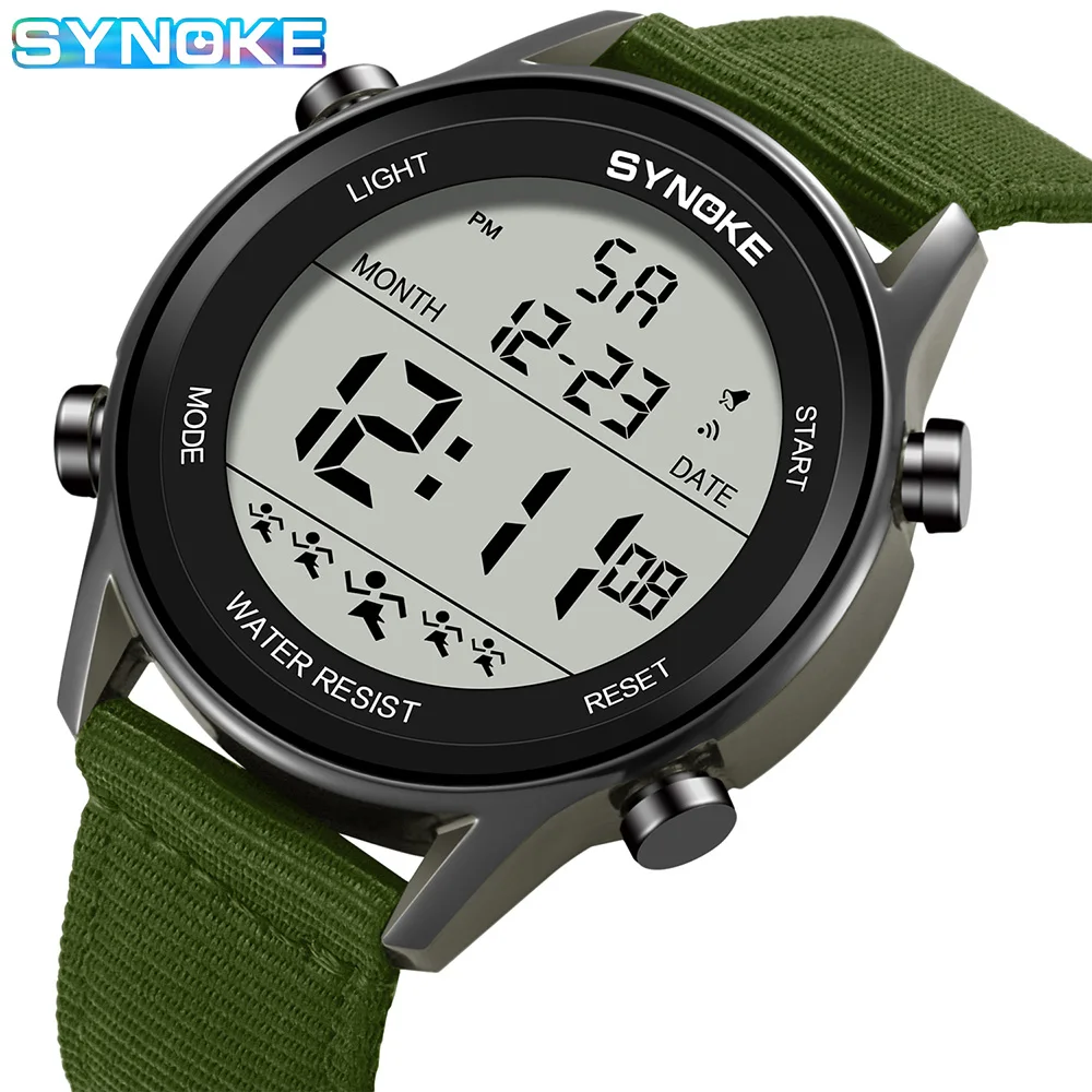 Electronic Watch With Nylon Strap, Waterproof Outdoor Sports Digital Watch, Perfect Gift for Men