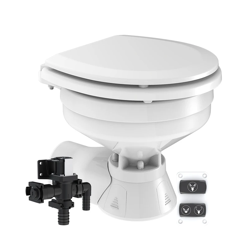 Seaflo Silent Quite Flush Marine Electric Toilet Small Bowl With Macerator Pump And Flush Control For Boats