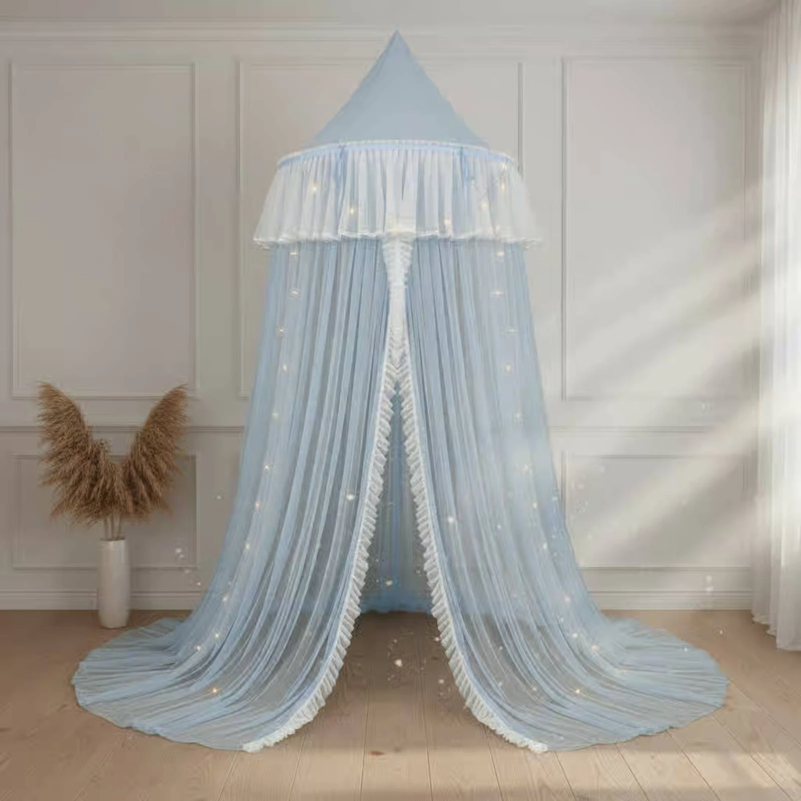 

Double Layer Bed Canopy Decorative Princess Bed Canopy Dome Bug Net Soft Translucent Home Decor Gift Idea for Bedroom, Sleeping