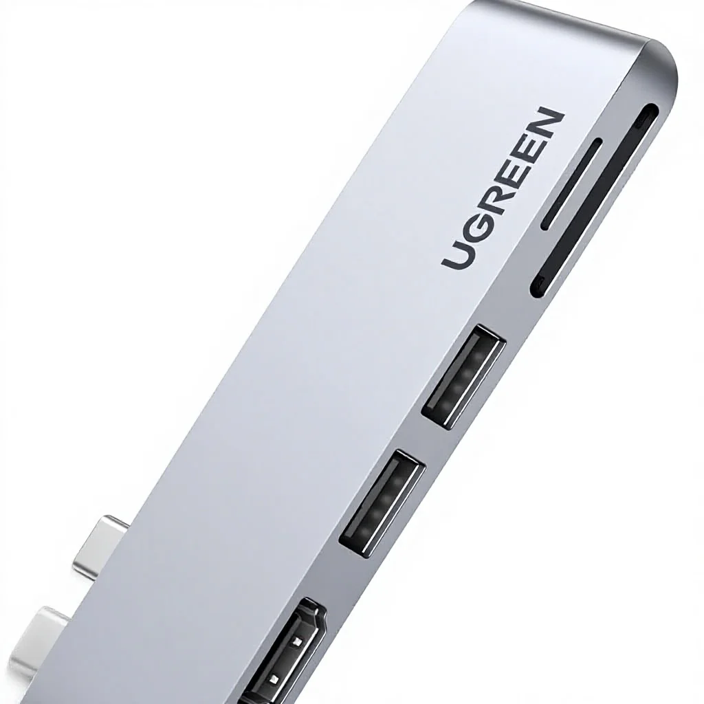 UGREEN 6 in 2 4K USB-C Hub Adapter for MacBook Pro/M2/M1 2022/2016 USB 3.0 Thunderbolt 3 100W PD SD/TF Card Reader