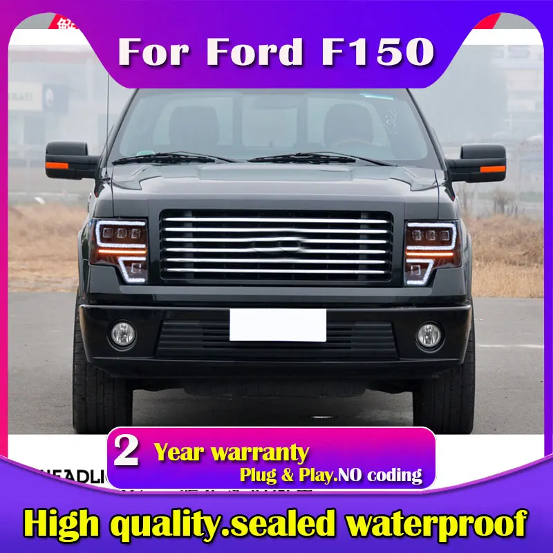 

For Ford F150 2009-2014 Ford F150 Full LED Light Source LED DRL LED turn signal LED low beam LED high beam Headlight Assembly
