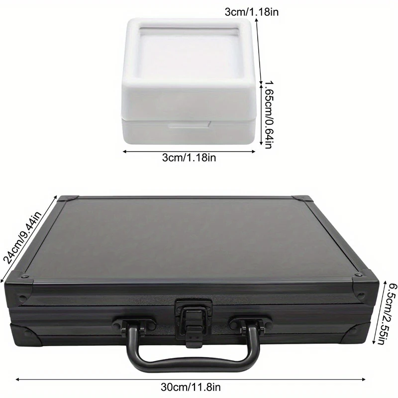 Gemstone Box Display Case Metal Luxury Gem Jars Holder Organiser Transparent Acrylic Collection Diamond Storage Box Exhibitor