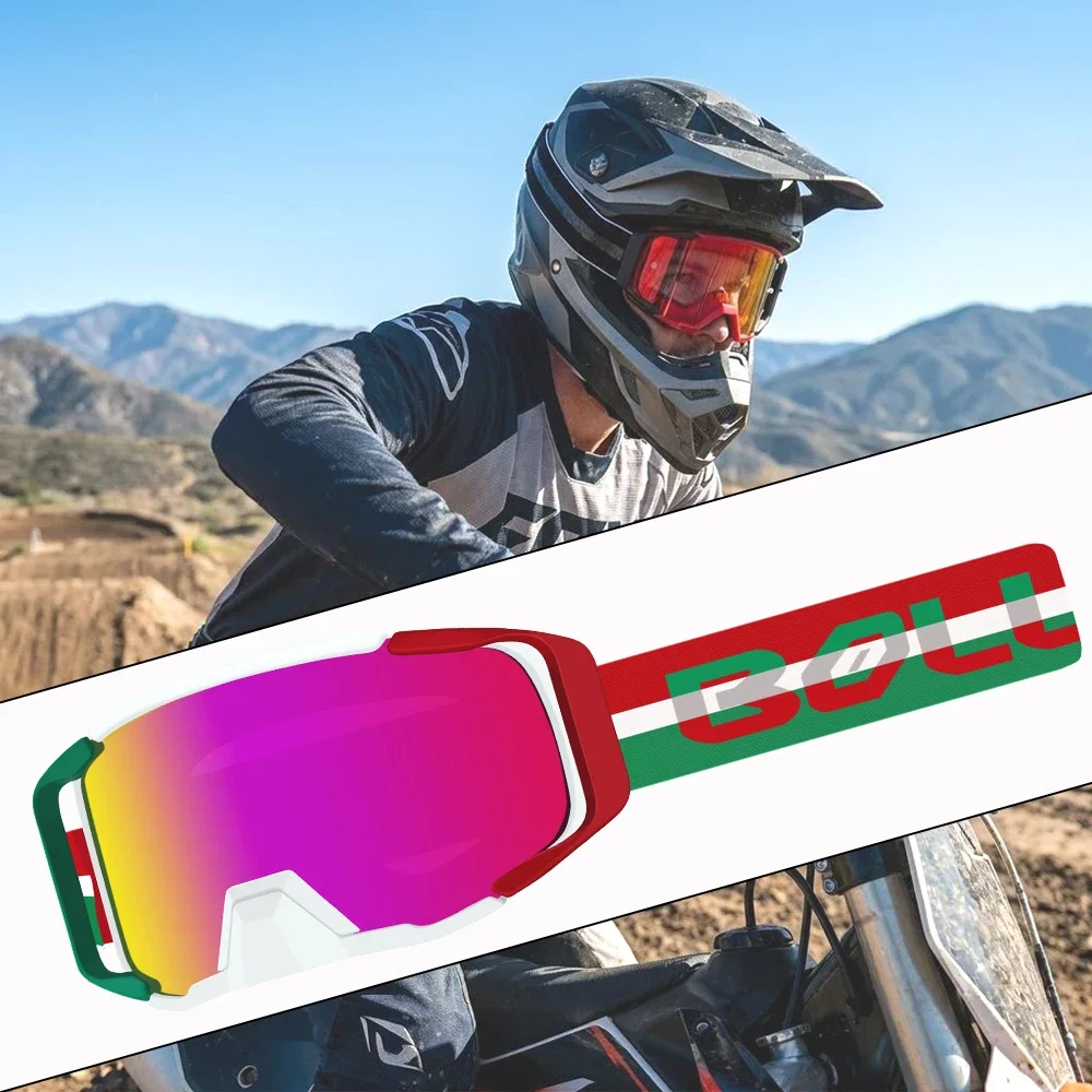 Dual Use Goggles Fit Motorcycle&Ski，UV400 Anti-Impact HD Lens Motocross Goggles for Dirt Bike ATV MTB Helmet Protective Unisex