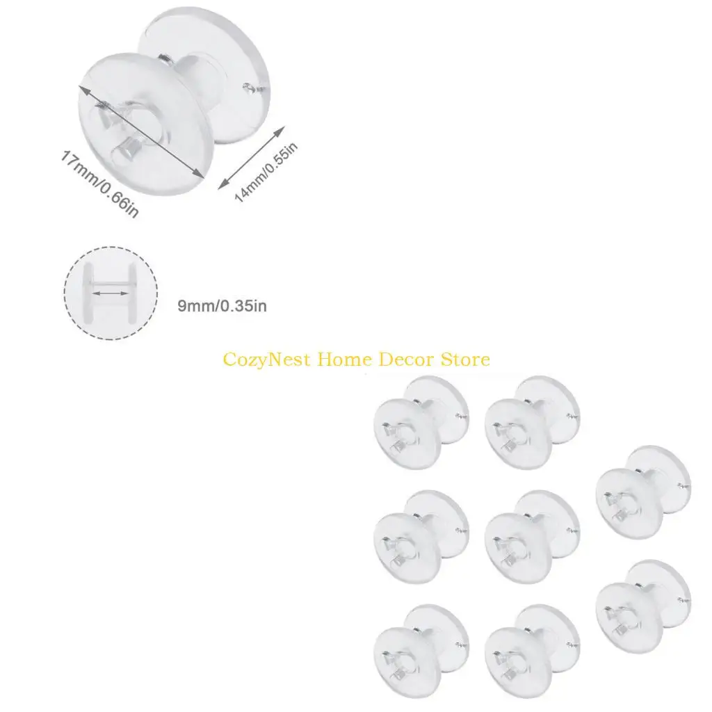 92MF 8 Pack Blind Cord Cleats Safety Rope Cleat Transparent Window Cord Winders for Home Office Window Blinds Curtains