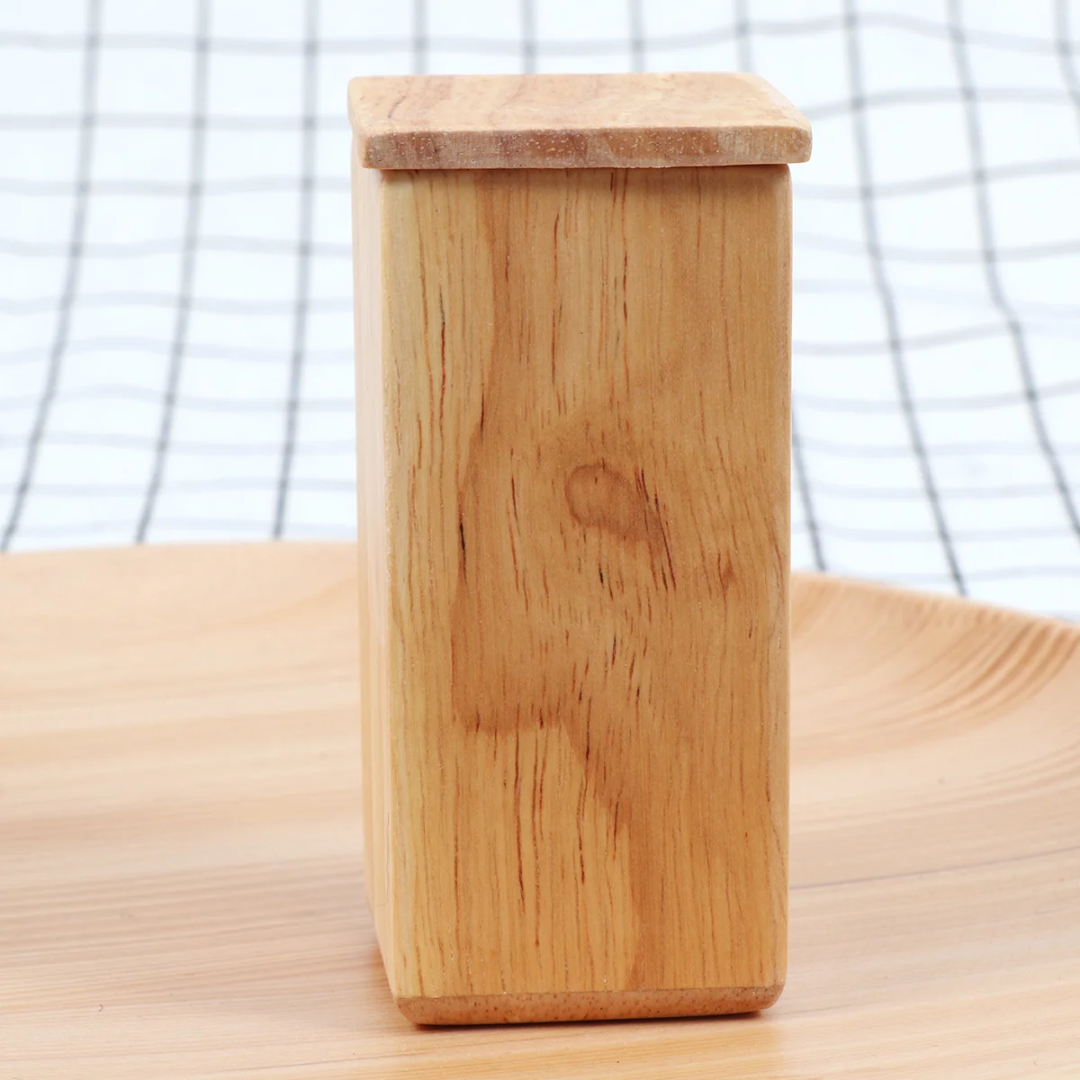 

Oak Wood Toothpick Holder Simple Polished Surface Natural Decoration Dining Table Organizer Wooden Toothpick Box Carrier