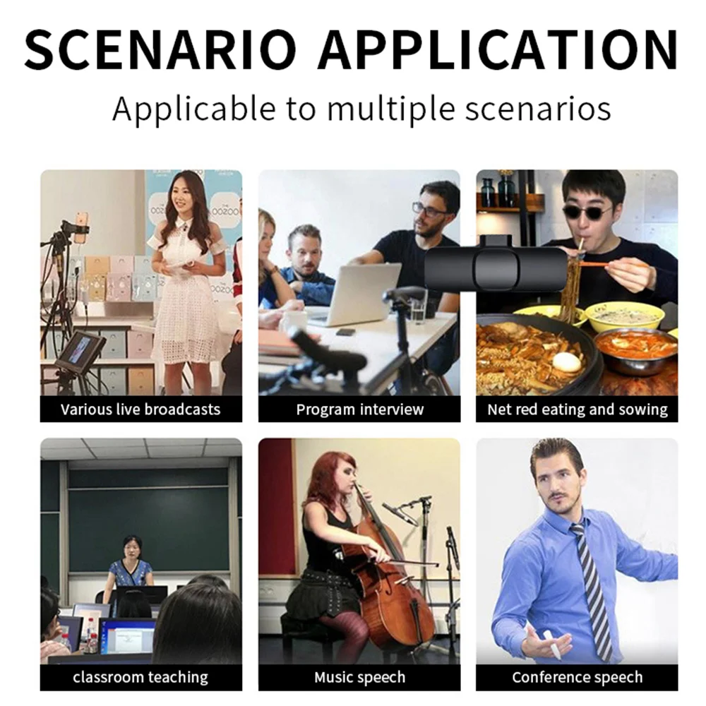 Nuovo microfono Lavalier Wireless registrazione Audio Video portatile Mini microfono per iPhone Android PC Camera Live Gaming Phone