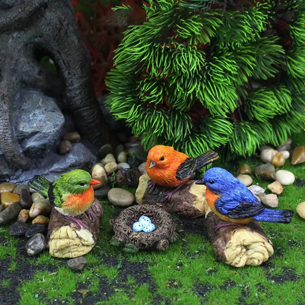 

New Simulation Cute Bird Ornaments Landscape Bird Statues Garden Decoration Garden Resin Bird Micro Animal Decoration Crafts
