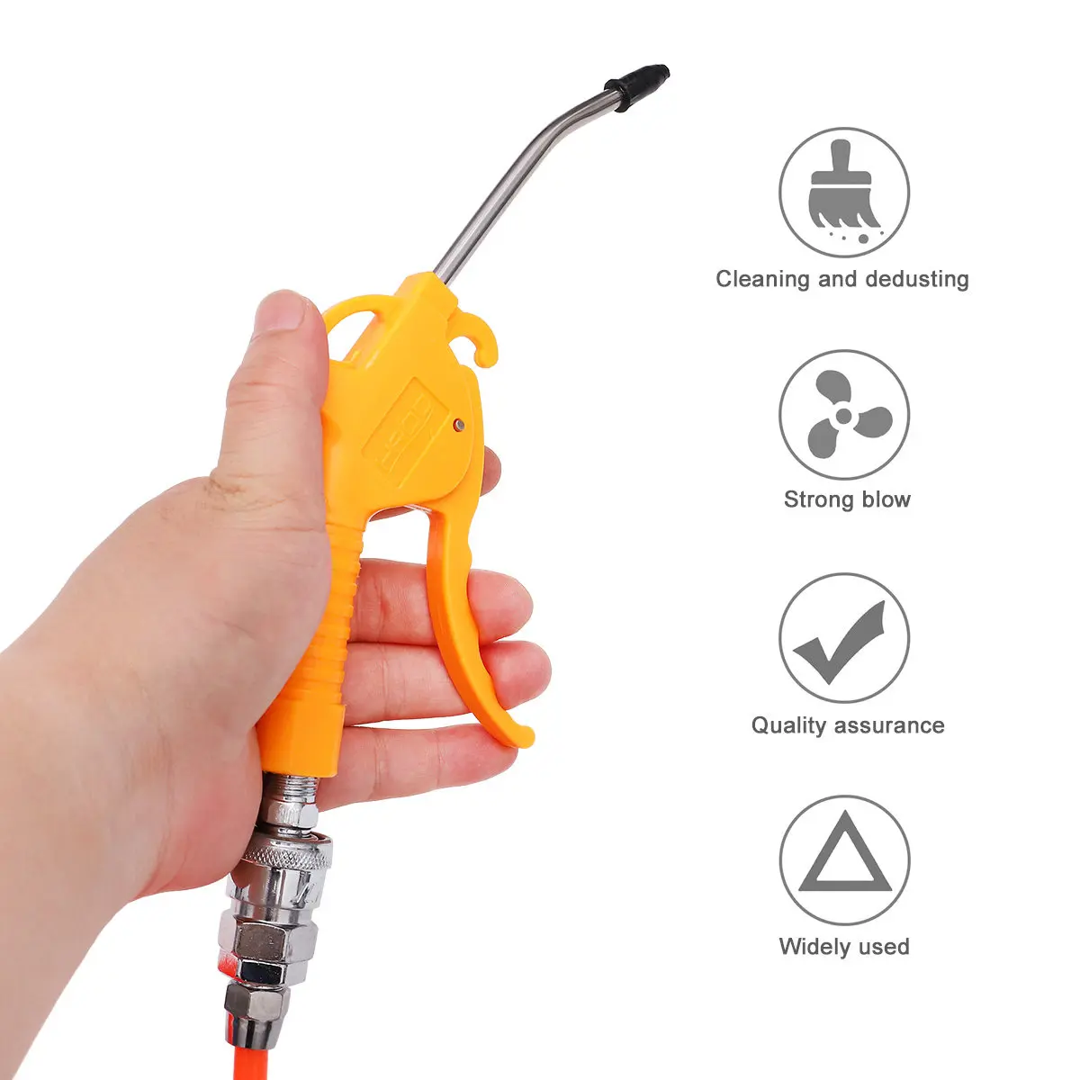 15M PU Spring Hose Set 8x5mm Pneumatic Telescopic Spiral Tube with Type C Connector Air Duster Stable Hardness Chemical