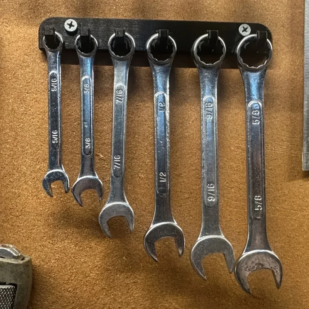 Multifunctional Wall Mount Wrench Organizer Rack Heavy Duty Tool Storage Holder Simple Install Hardware Accessories No Screws