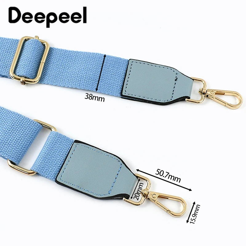 1Pc Deepeel 3.8cm Canvas Cotton Bags Strap 80-130cm Adjust Webbing Handbag Crossbody Replacement Shoulder Straps Bag Accessories