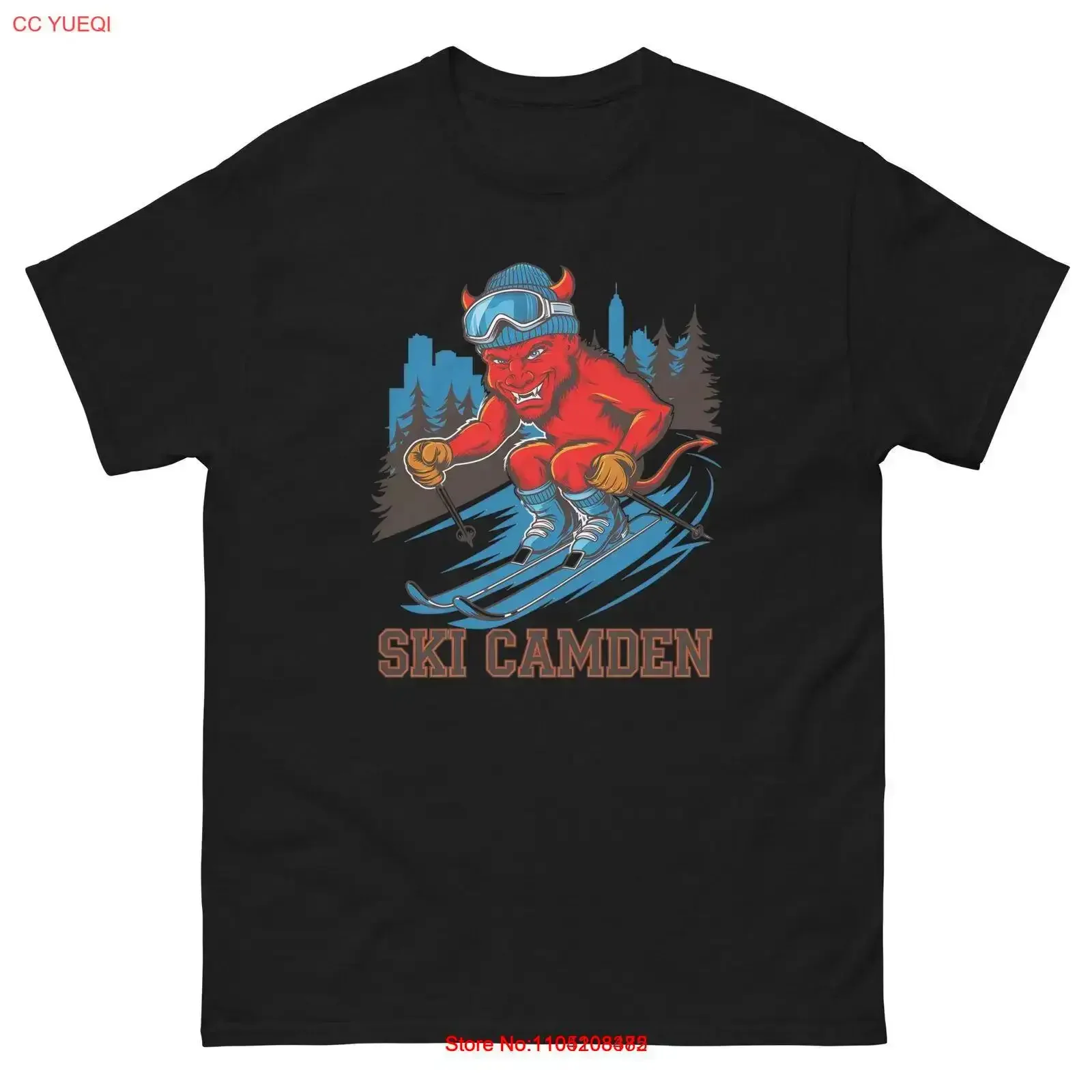 Ski Camden Jersey Devil Skiing Skier Animal T Shirt vintage Washed Soft Slightly Stylish Breathable designer clothes homme