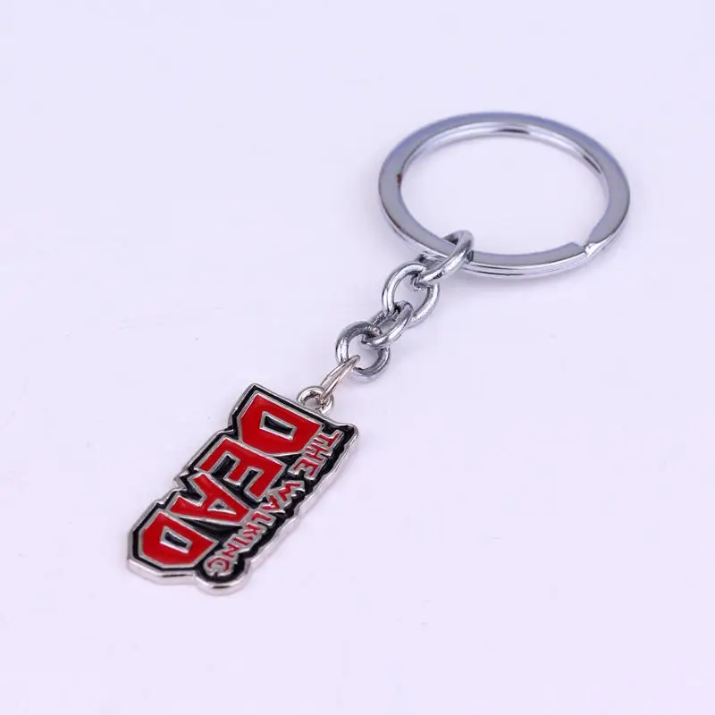 The Walking Dead Movie Series Pendant Keychain Red Letter Metal Keyring Keychains for Women Men Jewelry Accessory Gifts Souvenir