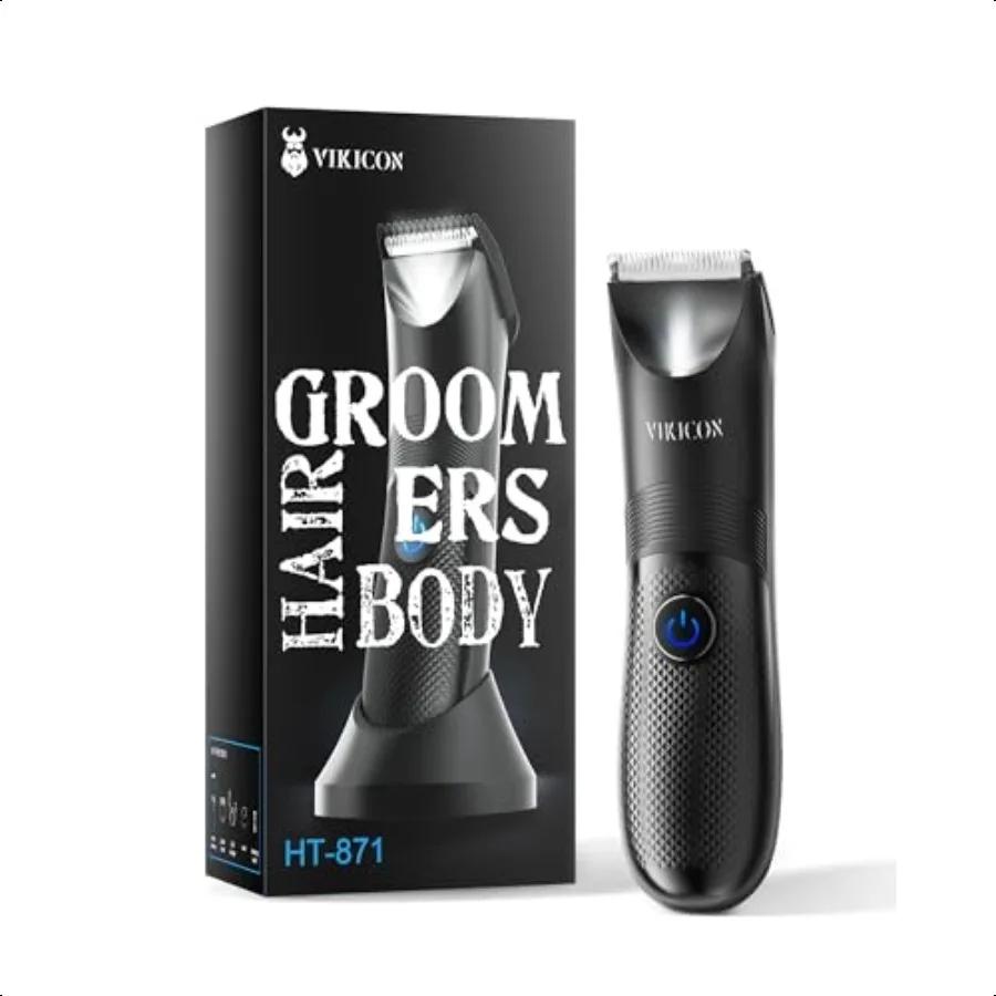 

Manscape Trimmer for Men No Nicks Electric RazorShaver for Balls Pubic Groin Legs Chest Hair Removal w Light Ceramic Blade IPX7