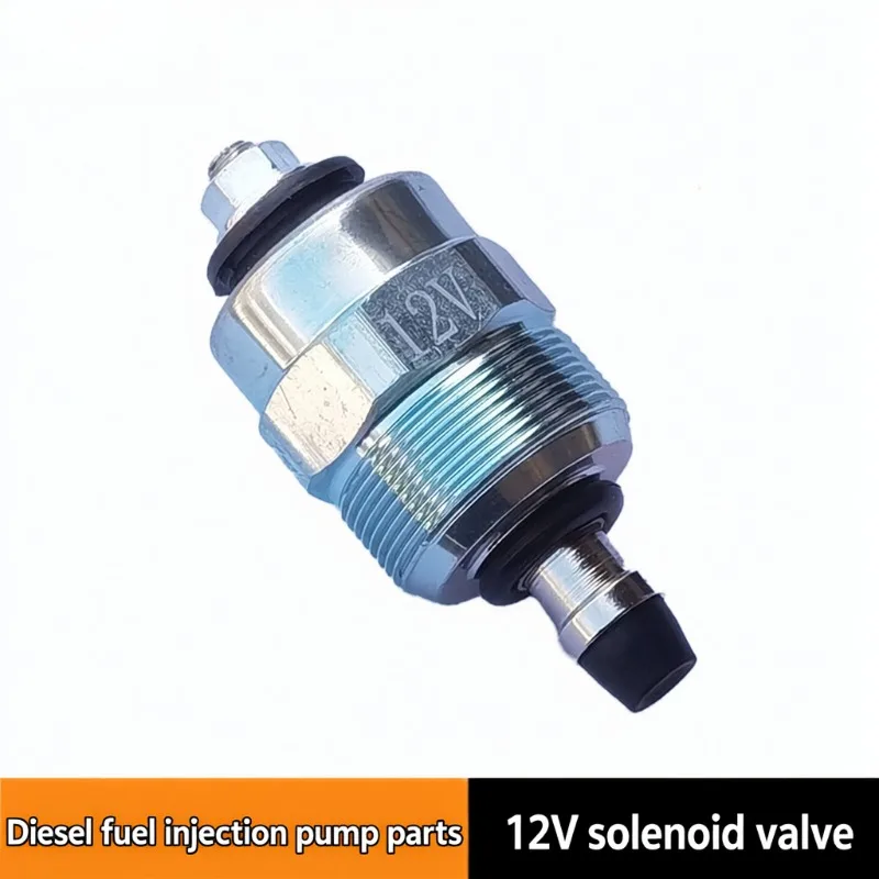 12V Fuel Shutoff Solenoid Valve Fits 186F 192 Air-cooled Diesel Injection Pump 5kw 8kw Generator Spare Fixture for Engine Fuel