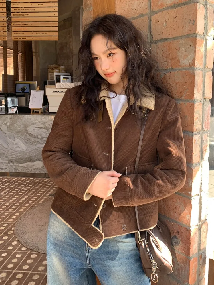 

Autumn Winter Women Elegant Chic Solid Short Jackets Long Sleeve Vintage Party Streetwear Coats Female Fashion Clothes New