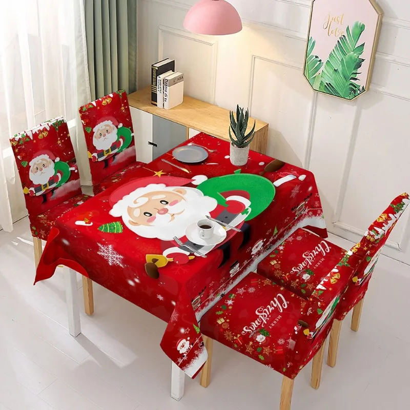 

Christmas Snowman Rectangle Tablecloth Party Decoration Waterproof Dining Table Tablecloth Navidad Decor 2023 Party Dinner Decor