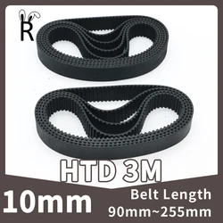 Belt Width 10mm HTD 3M Timing Belt Pitch 3mm Length 90mm~255mm Number Of 30~85Teeth 3M Synchronous Belt Closed Loop Rubber HTD3M