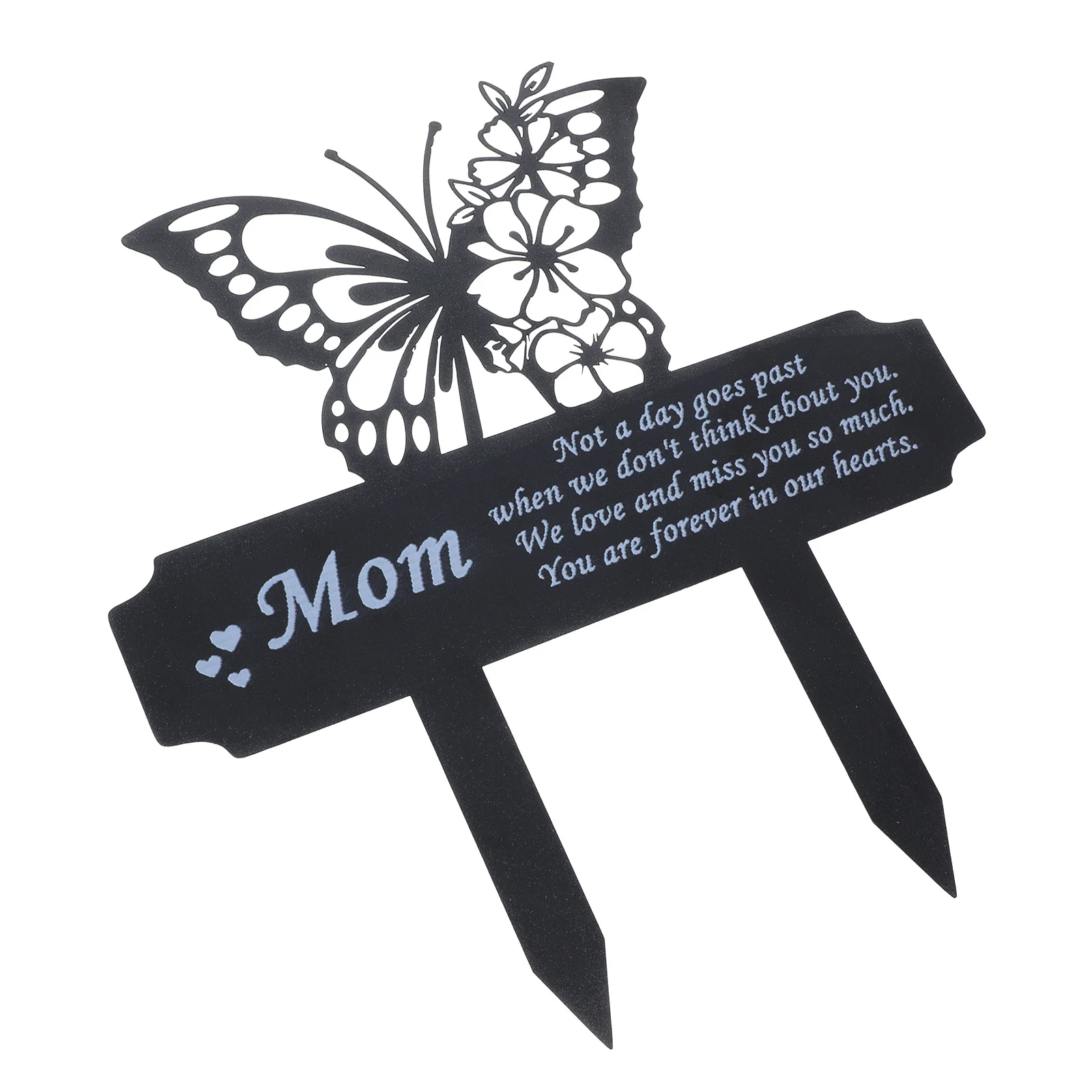 

Butterfly Cemetery Memorial Stake Weather Resistant Metal Grave Marker Outdoor Garden Decoration Honoring Mom Waterproof Stake