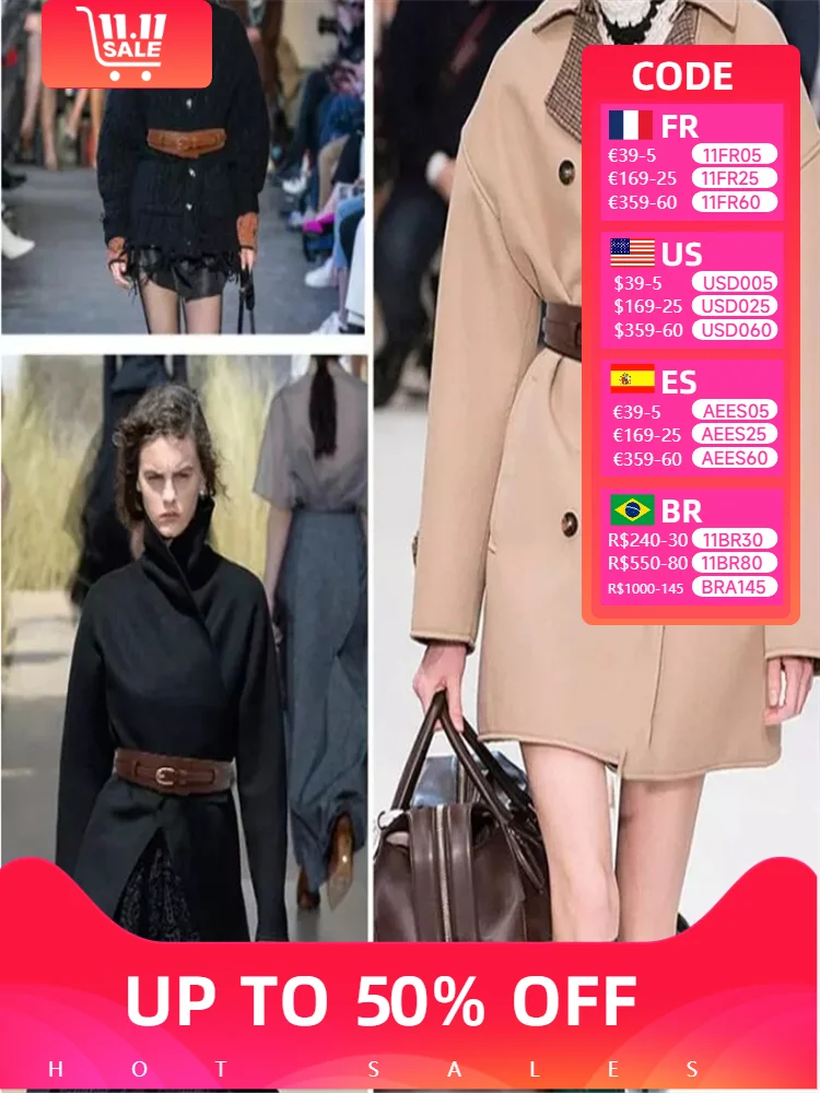 New Women's Fashion Simple Wide Waist Seal Slim Leather Pin Buckle High Belt Suit Coat Accessories Black Leather Corset Women